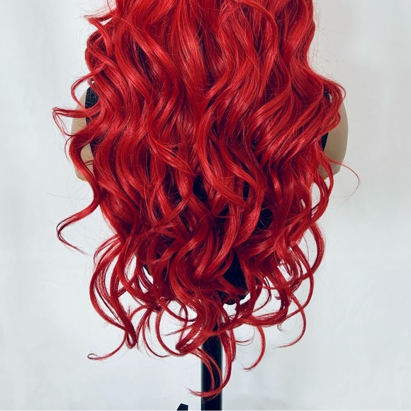 Gorgeous Red Premium Fiber Lace Front Wig for Valentines Day or Everyday - Picture 12 of 13